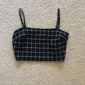Cropped plaid tank